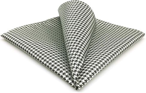 S&W SHLAX&WING Solid Mens Pocket Squares Houndstooth Purple Grey Black for Party in Kuwait