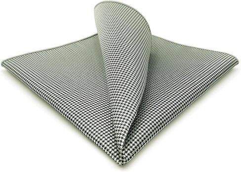 S&W SHLAX&WING Solid Mens Pocket Squares Houndstooth Purple Grey Black for Party in Kuwait