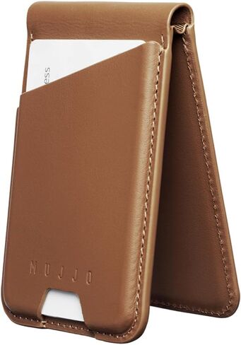 Mujjo Magsafe Compatible Leather Wallet Stand - Tan in Kuwait