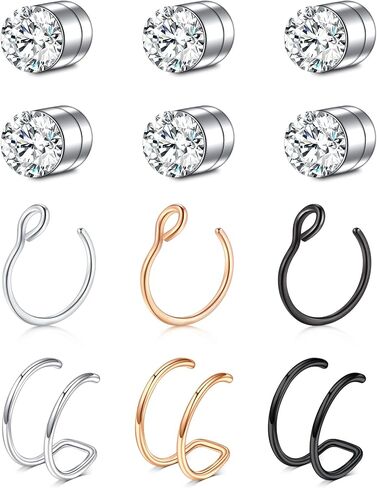 Briana Williams Fake Nose Ring Gold Fake Nose Rings for Women Clip On Fake Nose Piercing Non Piercing Faux Nose Piercing Jewelry in Saudi Arabia