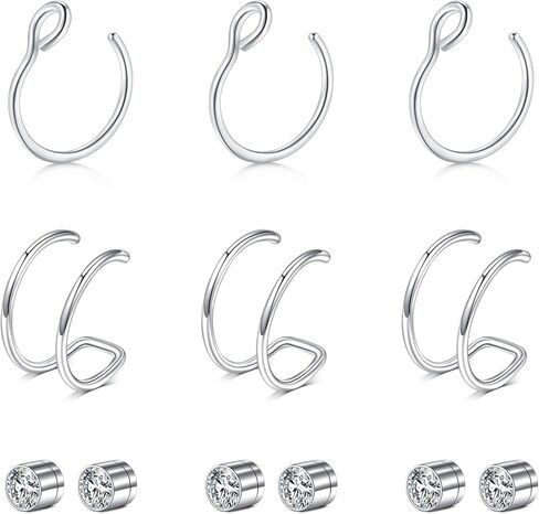 Briana Williams Fake Nose Ring Gold Fake Nose Rings for Women Clip On Fake Nose Piercing Non Piercing Faux Nose Piercing Jewelry in Saudi Arabia