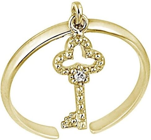 Hoops & Loops 925 Sterling Silver Dangling Key Open Toe Ring for Women Teen Girls Men in Saudi Arabia