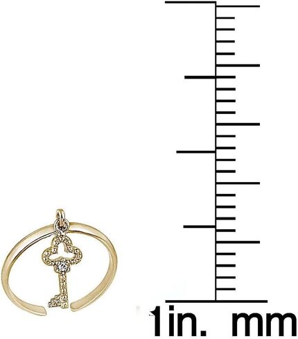 Hoops & Loops 925 Sterling Silver Dangling Key Open Toe Ring for Women Teen Girls Men in Saudi Arabia