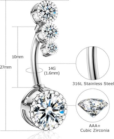 البطن زر الدائري حلقات البطن الفولاذ الجراحية البطن زر ثقب 14G الفرس البطن زر الدائري القلب البطن الدائري السرة ثقب المجوهرات (الفضة D) in Kuwait