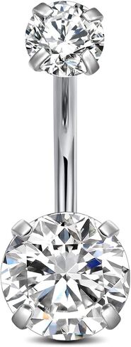 D.Bella 14G الفولاذ المقاوم للصدأ البطن زر خواتم 10mm 3/8 "الحديد البطن السرة خواتم ثقب للنساء in Kuwait