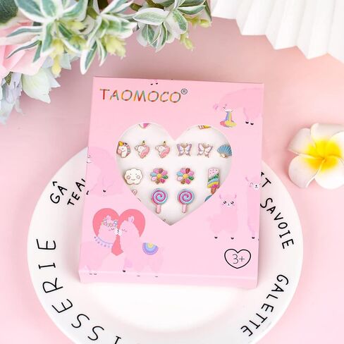 24 Pairs Hypoallergenic Stud Earrings Set for Girls Sensitive Ears With Stainless Steel Post Colorful Cute Earrings for Girls Women in Kuwait