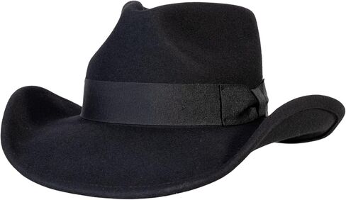 MIX BROWN Western Cowboy Hat for Men & Women 100% Wool Wide Brim Cowgirl Hats Outback Panama Rancher Felt Hat in Kuwait