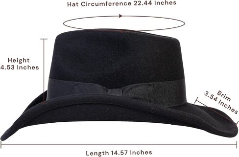 MIX BROWN Western Cowboy Hat for Men & Women 100% Wool Wide Brim Cowgirl Hats Outback Panama Rancher Felt Hat in Kuwait