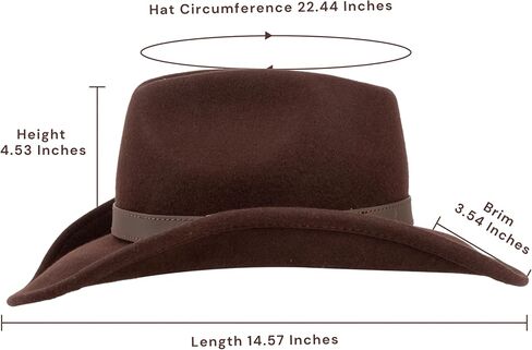 MIX BROWN Western Cowboy Hat for Men & Women 100% Wool Wide Brim Cowgirl Hats Outback Panama Rancher Felt Hat in Kuwait
