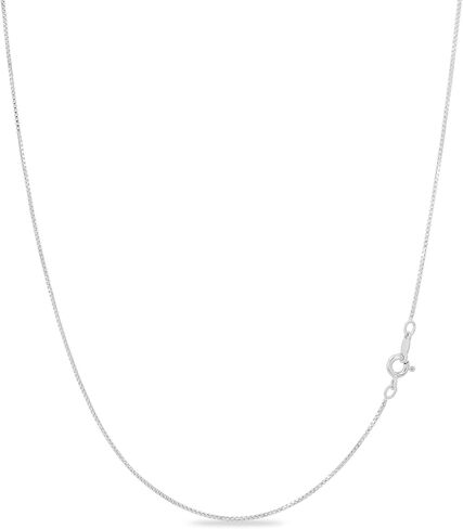 KEZEF 18k Gold Over Sterling Silver 1mm Box Chain Necklace Made in Italy | Sterling Silver Necklace Chain For Women | Gold Chain Necklace for Women, Men in Kuwait