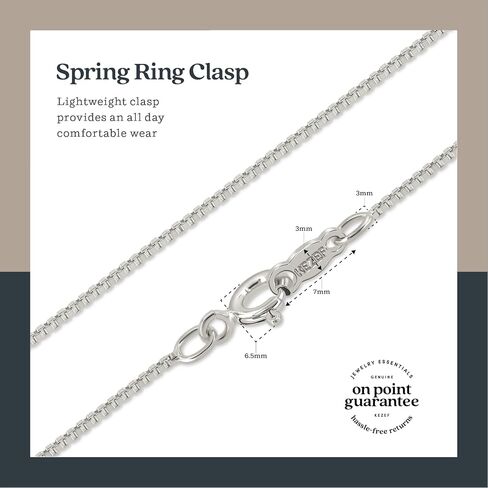 KEZEF 18k Gold Over Sterling Silver 1mm Box Chain Necklace Made in Italy | Sterling Silver Necklace Chain For Women | Gold Chain Necklace for Women, Men in Kuwait