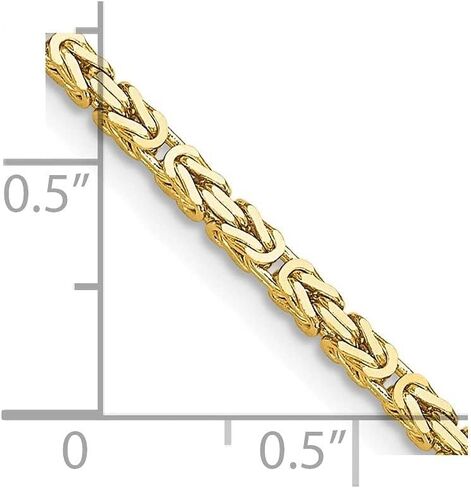قلادة سلسلة بيزنطية من الذهب عيار 14 قيراط Diamond2Deal مقاس 2 مم in Saudi Arabia