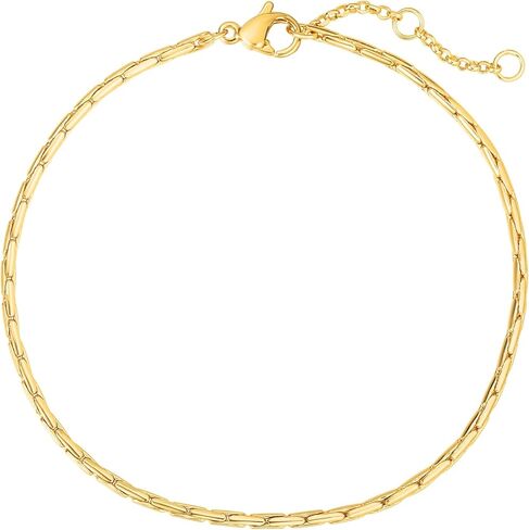 WEARON سوار ذهب للنساء 18K مطلية بالذهب ثعبان متعرجة فيجارو الكوبي حبة مشبك ورق كابل صندوق سلسلة مجوهرات بسيطة in Kuwait