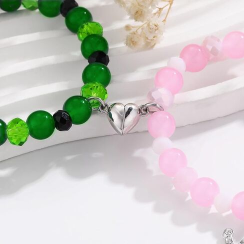 أساور مطابقة للصداقة من Korotho Elphaba Galinda، قبعة من الحجر الطبيعي لفيلم Merch - تاج أفضل صديق BFF أساور مجوهرات عيد الميلاد وهدايا عيد الحب لمحبي الأصدقاء وديكورات الحفلات in Kuwait