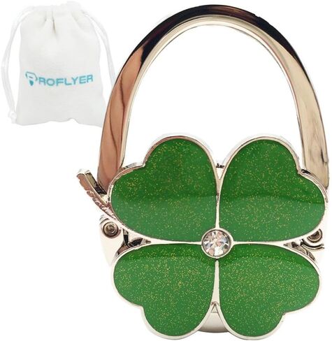 Clover Design Foldable Handbag Hanger Folding Purse Table Hook Holder(White) in Kuwait