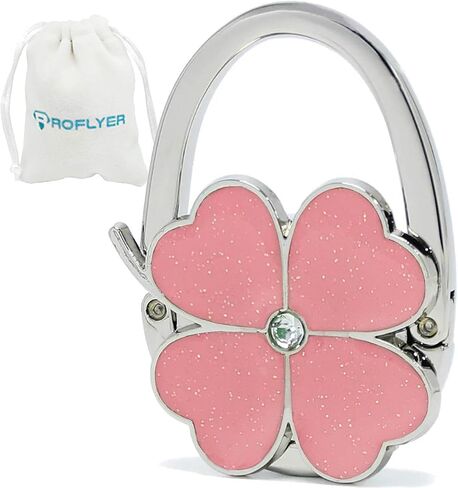 Clover Design Foldable Handbag Hanger Folding Purse Table Hook Holder(White) in Kuwait