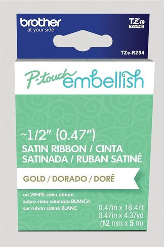 Brother P-Touch Embellish Black Print on Pastel Pink Tape TZEMQE31M – ~½" Wide x 13.1’ Long for use with P-Touch Embellish Ribbon & Tape Printer in Kuwait