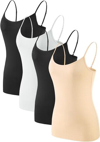 Air Curvey 2＆4 Piece Women's Camisole Tops Basic Undershirts Camisoles Adjustable Spaghetti Strap Tank Top in Saudi Arabia