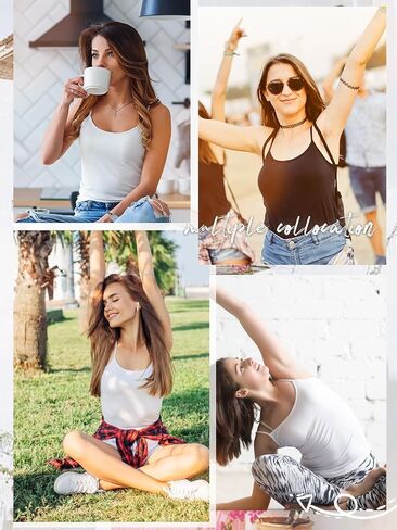 Air Curvey 2＆4 Piece Women's Camisole Tops Basic Undershirts Camisoles Adjustable Spaghetti Strap Tank Top in Saudi Arabia