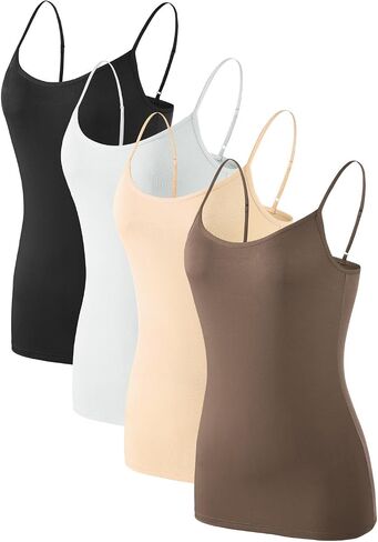 Air Curvey 2＆4 Piece Women's Camisole Tops Basic Undershirts Camisoles Adjustable Spaghetti Strap Tank Top in Saudi Arabia