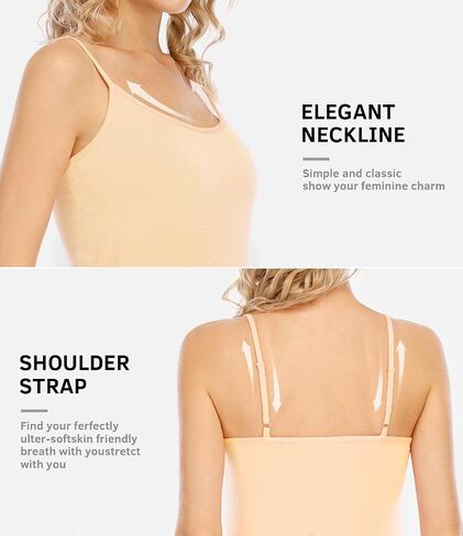 Air Curvey 2＆4 Piece Women's Camisole Tops Basic Undershirts Camisoles Adjustable Spaghetti Strap Tank Top in Saudi Arabia