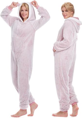 Onesie Pajamas for Women Fleece Womens Onesie Pajamas, Fuzzy Pajama Onesies for Women in Kuwait