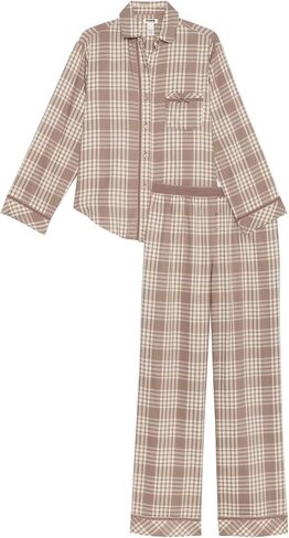 Victoria's Secret PINK Flannel Pajama Set, Long Sleeve Button Down Shirt & Pant Set, Sleepwear for Women (XS-XXL) in Saudi Arabia