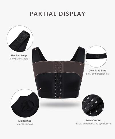 FeelinGirl Post Surgery Bra Front Closure Bras for Women Posture Corrector Bra Shaper Tops with Breast Support Band in Saudi Arabia