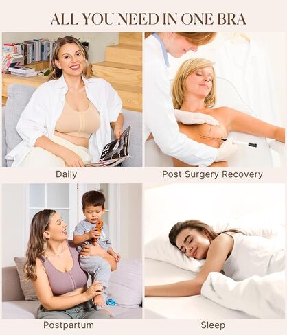 BRABIC Post Surgery Front Closure Bras for Women No Underwire Compression Surgical Mastectomy Everyday Bra in Kuwait