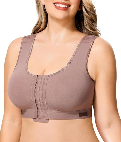BRABIC Post Surgery Front Closure Bras for Women No Underwire Compression Surgical Mastectomy Everyday Bra in Kuwait