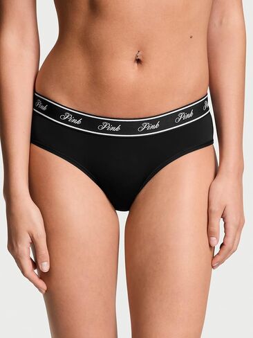 ملابس داخلية نسائية من القطن بشعار Hipster من Victoria's Secret باللون الوردي، سراويل داخلية للنساء، شعار العطلات، (L) in Saudi Arabia