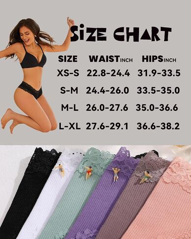FINETOO Womens Cotton Underwear Sexy Lace Hipster Panties Soft Breathable Cotton Brazilian Bikini Ladies 6 Pack in Kuwait