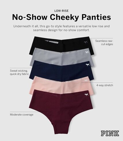 Victoria's Secret 5-Pack No-Show Cheeky Panties in Saudi Arabia