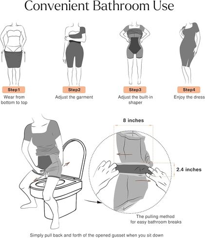 Popilush Shapewear Dress Shaper Formal Midi Work Dress for Women Square Neck Short Sleeve Slit Dresses in Kuwait