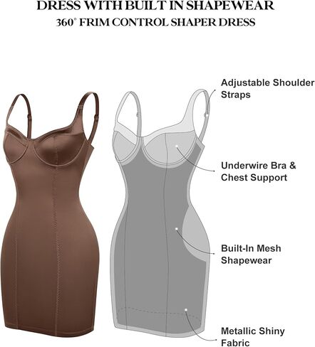 فستان Popilush لملابس داخلية من الساتان، فساتين مشد للنساء لحفلات الزفاف، فستان قصير سهل الانزلاق برقبة على شكل حرف V لامع لامع وعميق على شكل حرف V in Kuwait