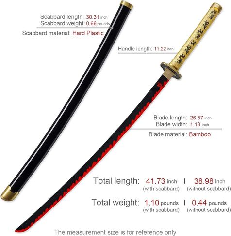 Zisu Demon Katana Sword, About 41 inches, Hashira Pillars & Protagonist Katana for Cosplay Purpose, Anime Original Texture in Kuwait