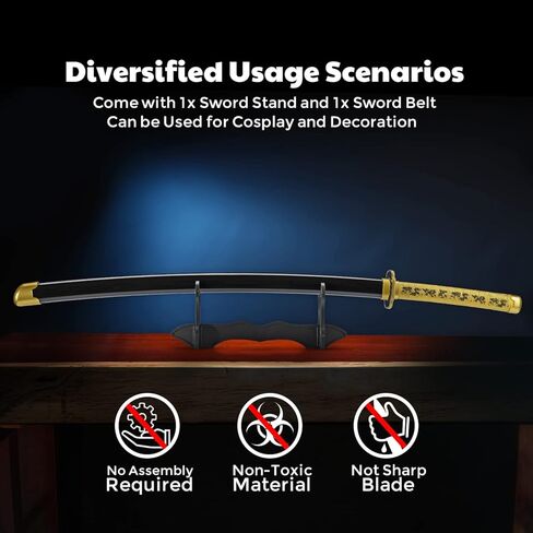 Zisu Demon Katana Sword, About 41 inches, Hashira Pillars & Protagonist Katana for Cosplay Purpose, Anime Original Texture in Kuwait