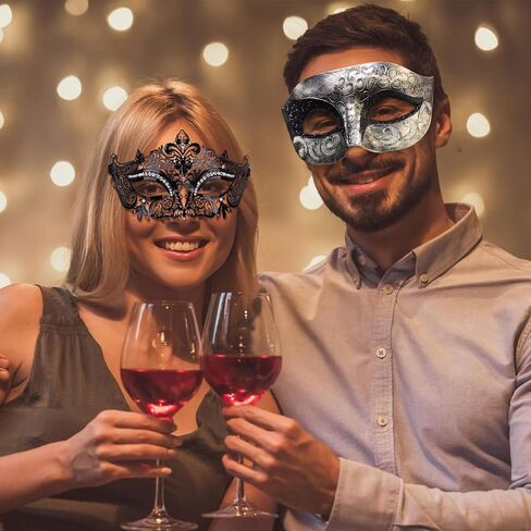 Couple Masquerade Mask Metal Masks Venetian Party Mask Halloween Costume Mask Mardi Gras Mask in Kuwait