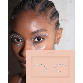 Eye Dazzle Face Jewels by Mercy London Eye Liner Crystal Costume Accessories Face Gems Jewels All In One Halloween Headpiece Stick On