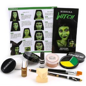 Bald Cap Halloween Makeup Kit for Men & Woman, Complete Bald Cap Costume Character Set with Instructions, Realistic Bald Cap Kits for Cosplay Make Up, SFX Makeup, Dress-Up Party, Stage, Theater & Film