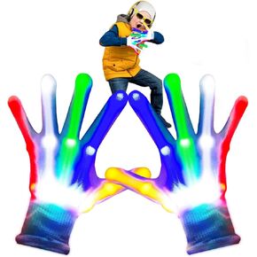 Toys for Kids Rainbow LED Gloves Cool Toy for Birthday Parties Gifts LED Gloves for Kids Perfect Party Favors and Gifts