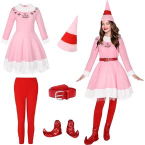 Elf Costume Adult Women, Christmas the Elf Costume Cosplay Costume Full Set Halloween Holiday Party Outfits