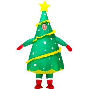 Inflatable Christmas Tree Costume Blow Up Costumes For Women Men Holiday Vacation Inflatable Costume Adult Party Cosplay Suits Outfit