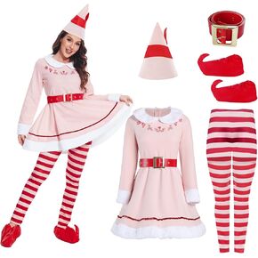 Elf Costume for Women,Christmas Elf Costume,Elf costume adult Women Christmas Cosplay Costume Full Set