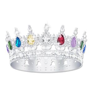 Queen Crown Rhinestone Wedding Crowns and Tiaras for Women Costume Party Hair Accessories Princess Birthday Crown Crystal Bridal Crown (Gold White Crown)