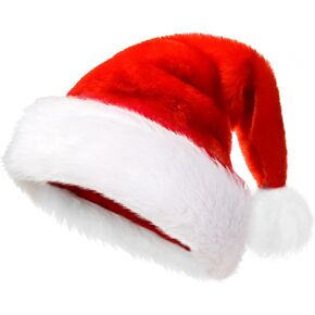Santa Hat, Santa Hats Adult, Christmas Holiday Hat for Unisex Adults, Red Classic Comfortable Thickened Liner Santa Claus Hats, Suitable for Christmas, New Year Festive Holiday Party