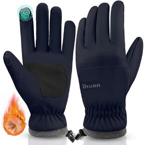 ihuan Winter Waterproof Ski Gloves Men Women, Snow Warm Cycling Gloves Cold Weather, Driving Biking Running
