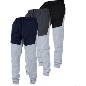 Ultra Performance 3 Pack Fleece Active Tech Joggers for Men, Mens Sweatpants with Zipper Pockets