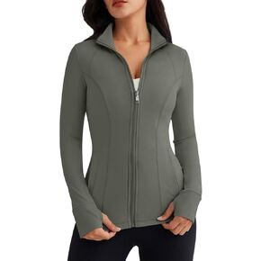 Trendy Queen Womens Lightweight Zip Up Jackets Mock Turtleneck Fall Hoodies Fitted 2024 Athletic Workout Clothes with Pockets