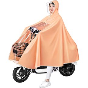 Fockety Rain Poncho, Waterproof Reusable All Round Electric Scooter Rain Poncho PVC Light and Portable Rain Coat for Adults, Bike, Electric Scooter